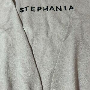 Cream Cardigan with Black Lettering